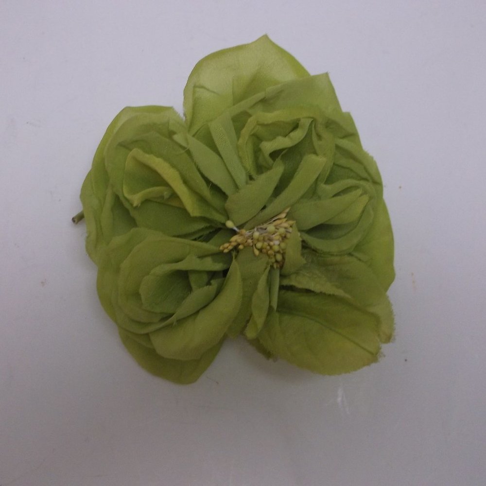 VTG Large Flower lapel PIN for dress, shirt GREEN